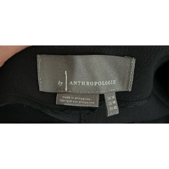 Anthropologie Flared Pants Black Split-Side Leg Size 10 - Picture 7 of 8
